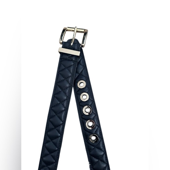 Black Quilted Michael Kors Belt Gold Grommet Sz M - Picture 3 of 9